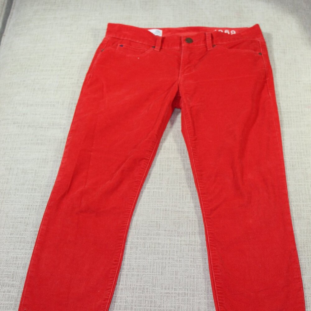 Gap 1969 Size 26 Red Velvet Corduroy Legging Pants - LIKE NEW